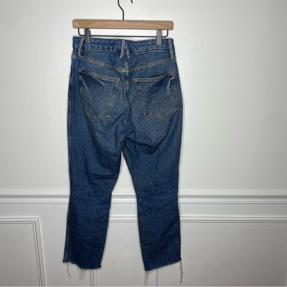 Good American Good Curve High Waist Raw Hem Straight Leg Jeans Womens 4/27 - Picture 10 of 10